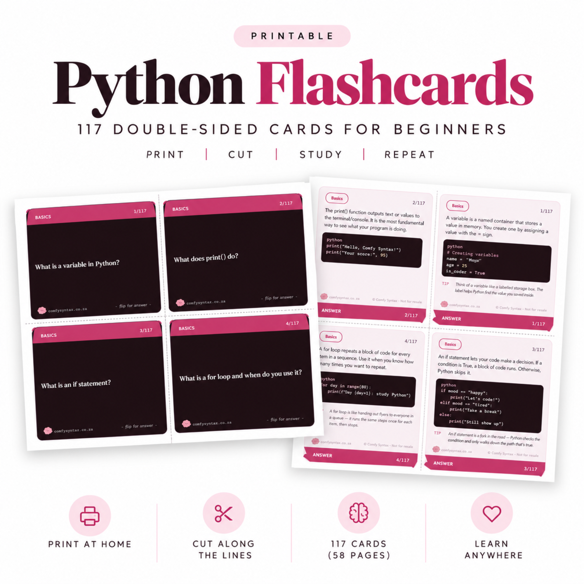 Python Flashcards Deck (117 Flashcards) - Image 5